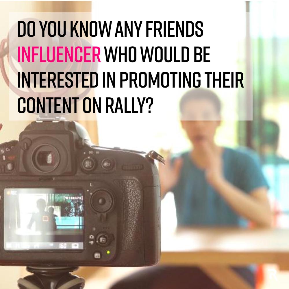 rallyapp_com's tweet photo. Know any content creators or follow any influencers who would be interested in promoting their content on Rally? Send us their details here https://t.co/LH1DQP9t5l and get 15 coins for it! We will send you 150 extra Rally coins for each influencer who creates a contest! https://t.co/vrYBsxfKUd