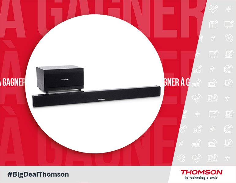 La barre de son Bluetooth avec caisson de basses filaire SB50BT #Thomson est le complément indispensable à votre #Téléviseur ! A gagner aujourd'hui :

➡ FOLLOW + RT
➡ Quel #Film ou #Série attendez-vous le plus ?

#BigDealThomson #ThomsonAudio