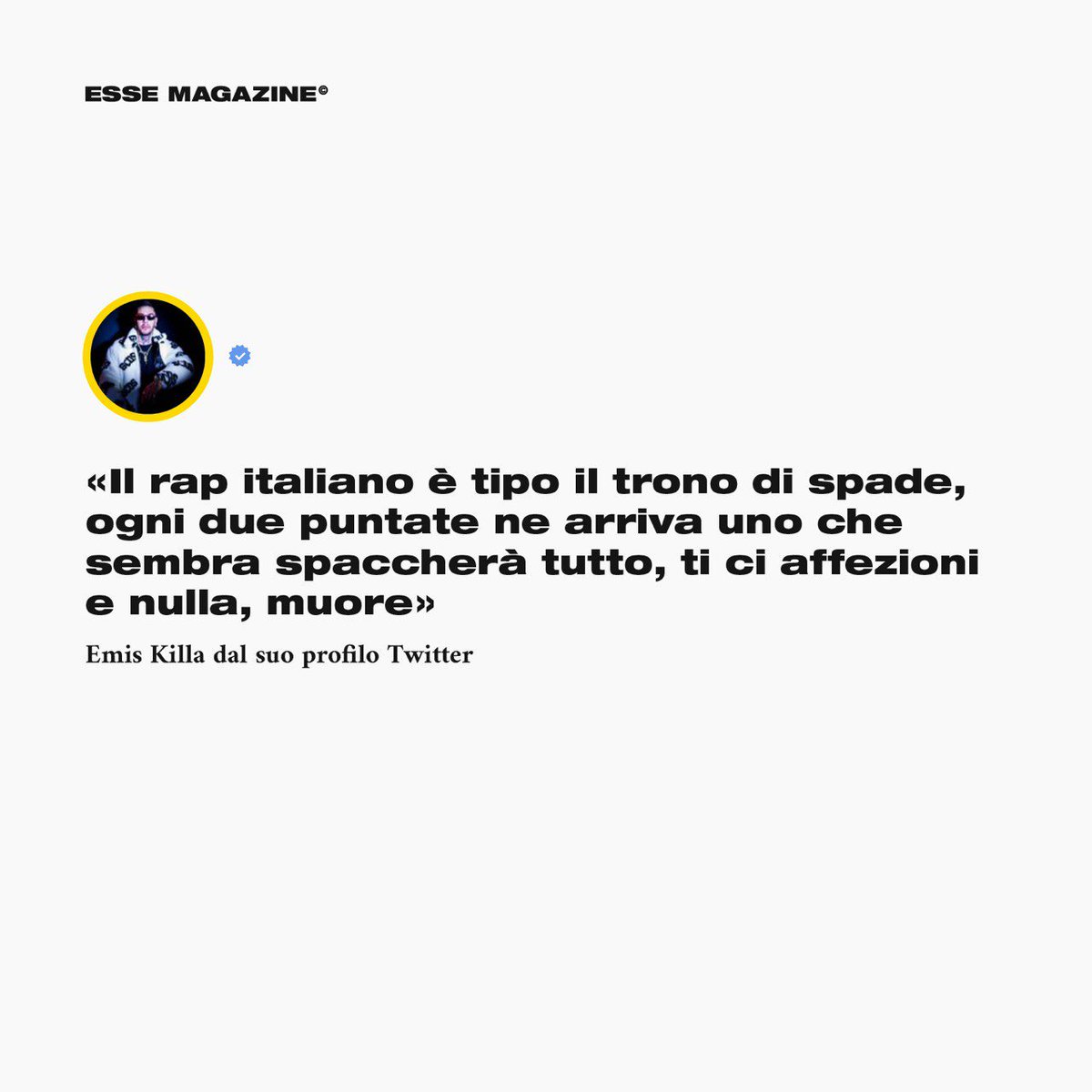 Cosa ne pensi della similitudine fatta da <a href="/RealEmisKilla/">Emis Killa</a> sul Rap italiano?