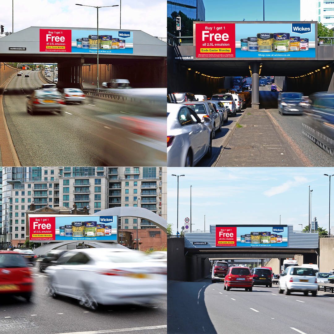 Outdoor_plus's tweet photo. .@Wickes today launched its first ever #DOOH and #radio roadblock campaign capturing the attention of consumers across #london over the busy #BankHolidayWeekend #easter @Posterscope ☀️☀️ https://t.co/gLnt75fFK5