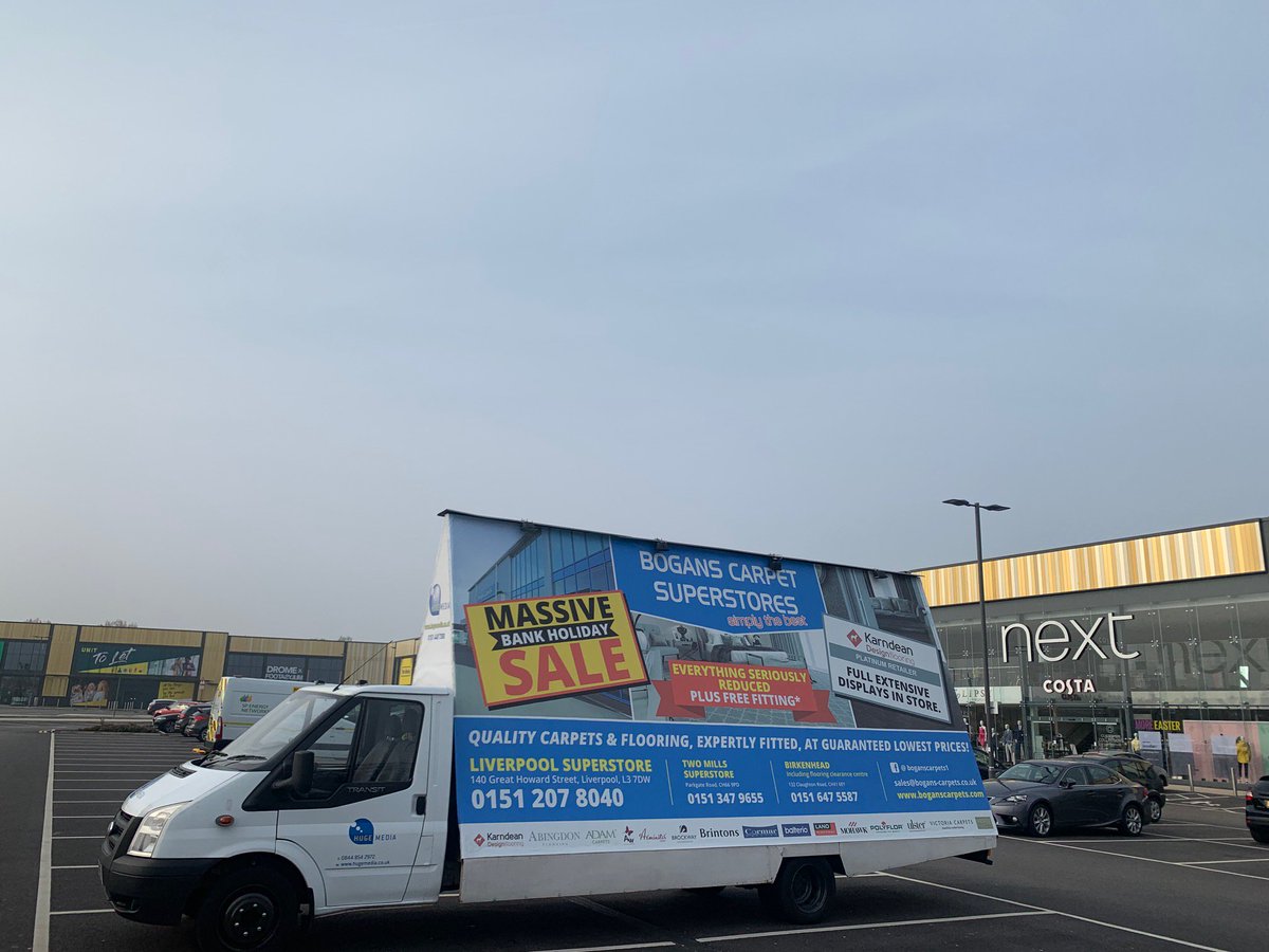 HugeMedialtd's tweet photo. Look no further than @BogansCarpets for all your flooring needs this Bank Holiday Weekend #TwoMills #Birkenhead #Liverpool Mobile Advan promotion this weekend with all of the Information required. #flooring #carpets #hardwood #expertfitting #lowprices #localcompany https://t.co/1YQ9S2u4Xl