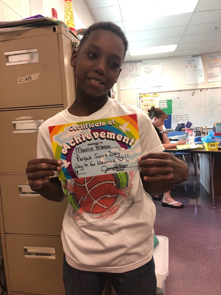 ⁦<a href="/GlendaleESAACPS/">Glendale Elementary</a>⁩ #hardworkpaysoff way to go Maurice! Earned all his points today.