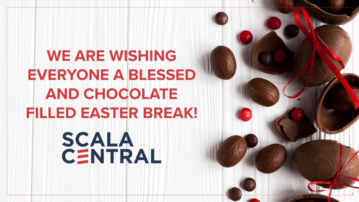 Scala_Central's tweet image. A big THANK YOU to our community, speakers, and hosts for making Scala Central a successful monthly event! We look forward to the next one. We hope you all enjoy the Easter holiday :) #Easter #Scala #ScalaCentral #Chocolate #Holiday