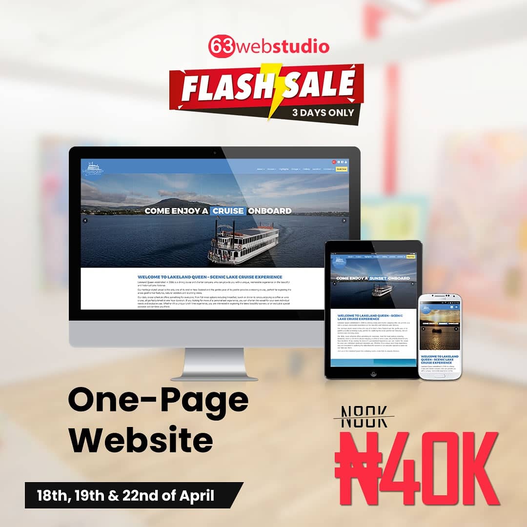 63WebStudio's tweet image. For just 3 Days, get any of our website plans for half the price.

You&apos;ll never find best quality at this price, grab this offer now.

Visit | 63webstudio.com

For Further inquiries, Call 08129496583

*Offer ends 22nd of April.

#63WebStudio #FLASHSALE #Webdesign #webdev