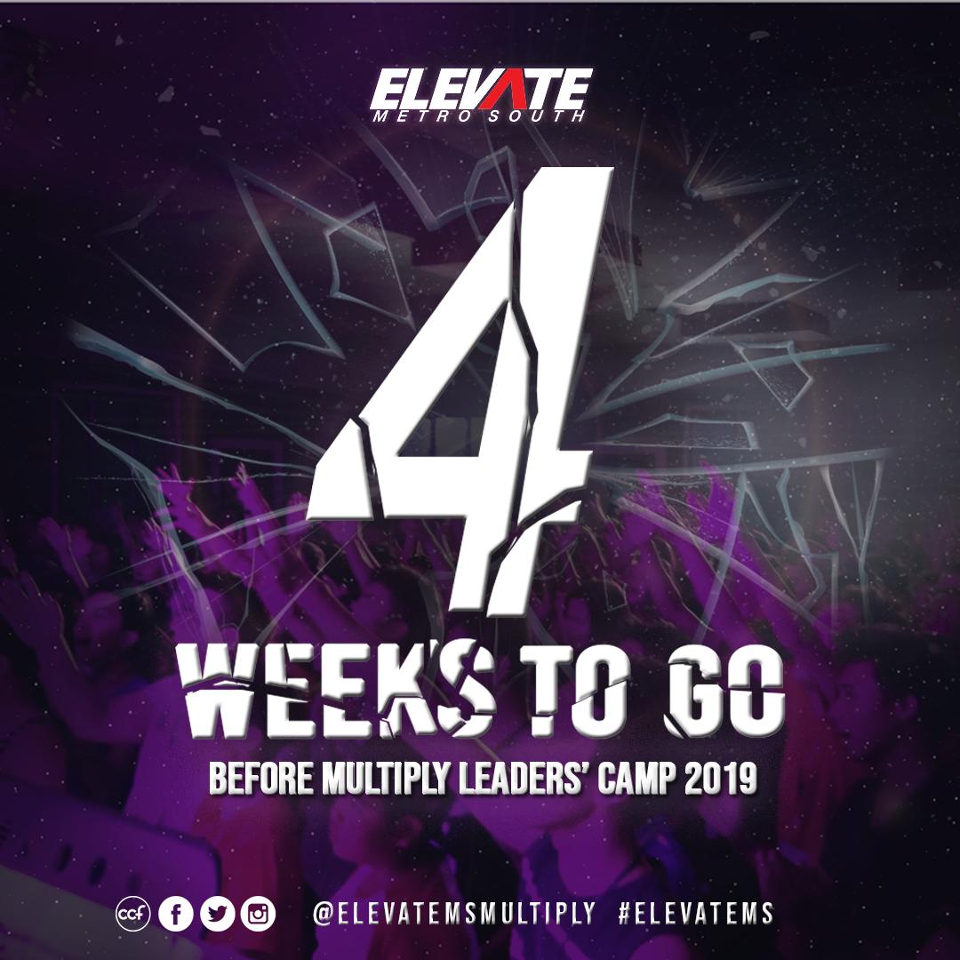 ElevateAlabang's tweet photo. Hey Elevate leaders and interns!!!
4 weeks to go 'till #Multiply2019 ! :D
Have you secured your slot yet? Register now! :D
For more information, contact 0917 561 3509.
#ElevateMS #ElevateAlabang #ElevateLP #ElevateBF #ElevateSR #ElevateSP #ElevateCasimiro https://t.co/NgTbCWo5r6