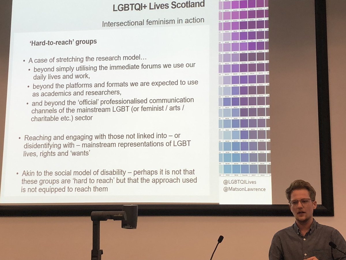 UoE_GENDER_ED's tweet image. Hard to reach groups? or approach used not equipped to reach them. Fascinating presentation on @LGBTQILives project by @MatsonLawrence #SpringN2Femm