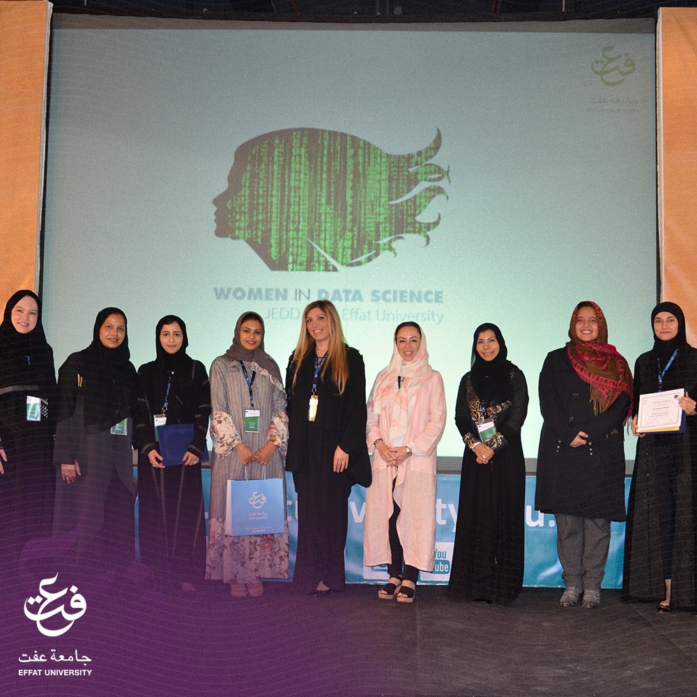 EffatUniversity's tweet photo. تشرفت #جامعة_عفت باستضافة #ملتقى #المرأة في #علم_البيانات بالتعاون مع جامعة ستانفورد. ويهدف هذا الملتقى إلى عرض إنجازات المرأة في هذا المجال ومناقشة أهم الأساليب لدعمها فيه. 

 #Effat_University #WiDS2019 #ArabWIC #WiDS2019 https://t.co/J0nDZQAMwJ