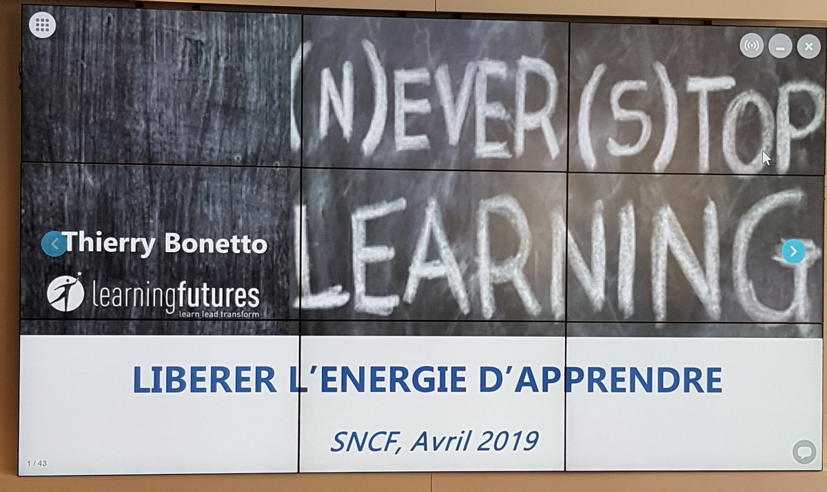 EscvEsci's tweet photo. Début de la conférence "Libérer l'énergie d'apprendre" au #Atelier574 avec @BonettoThierry et un thème qui s'applique totalement à Sup'Reseau comme cette phrase de #AlbertEinstein "Once we stop learning, we start dying" @EscvEsci @SNCFReseau @SNCF_Digital https://t.co/g9Yik93Vyd