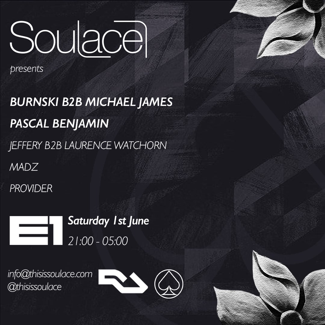 Here is our FULL line up for our next showcase at <a href="/E1LDN/">E1</a> on June 1st 🔥

We welcome the return of Burnski for a very special debut b2b set as he goes toe to toe with a favourite of ours, Michael James 💣

We also welcome the young Dutch producer Pascal Benjamin 🔥