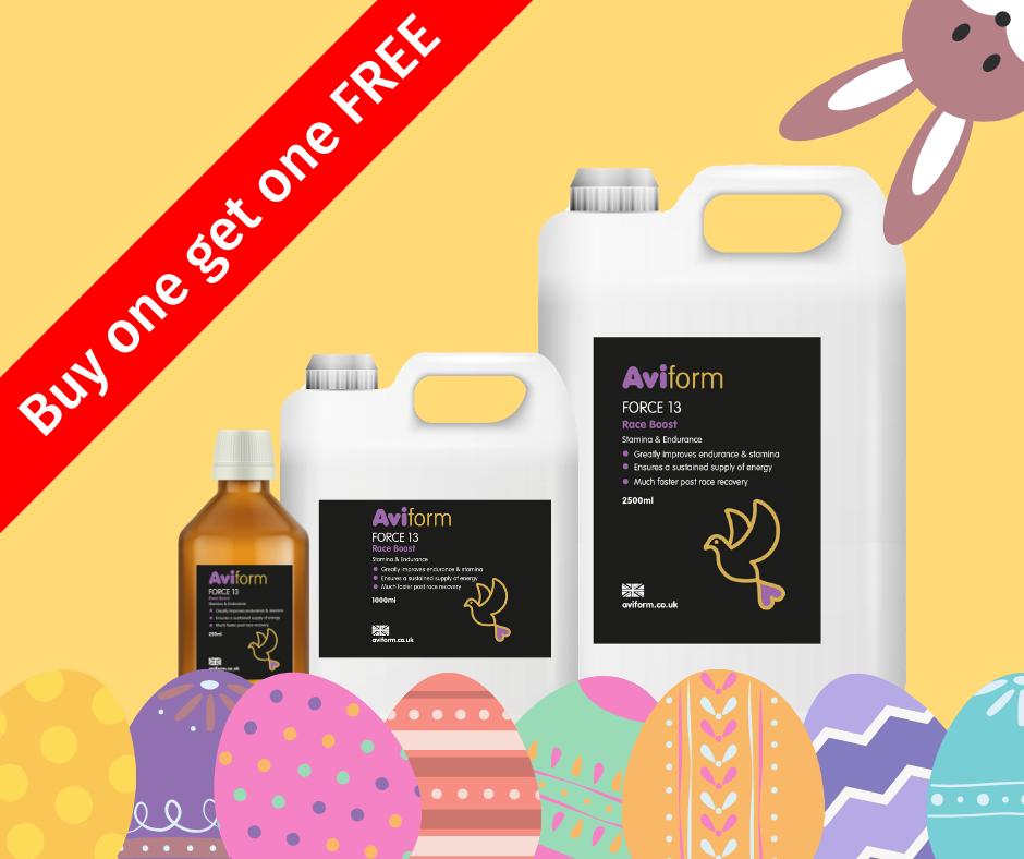 AviformAvian's tweet photo. Easter Offer! 🐣
Buy one get one FREE on Force 13 only until Tuesday 23rd April 2019. Shop Now ➡️ https://t.co/7iIjvAeMxi

#pigeonracing #racingpigeons #winningbirds #racingbirds https://t.co/hLDM55KrsI