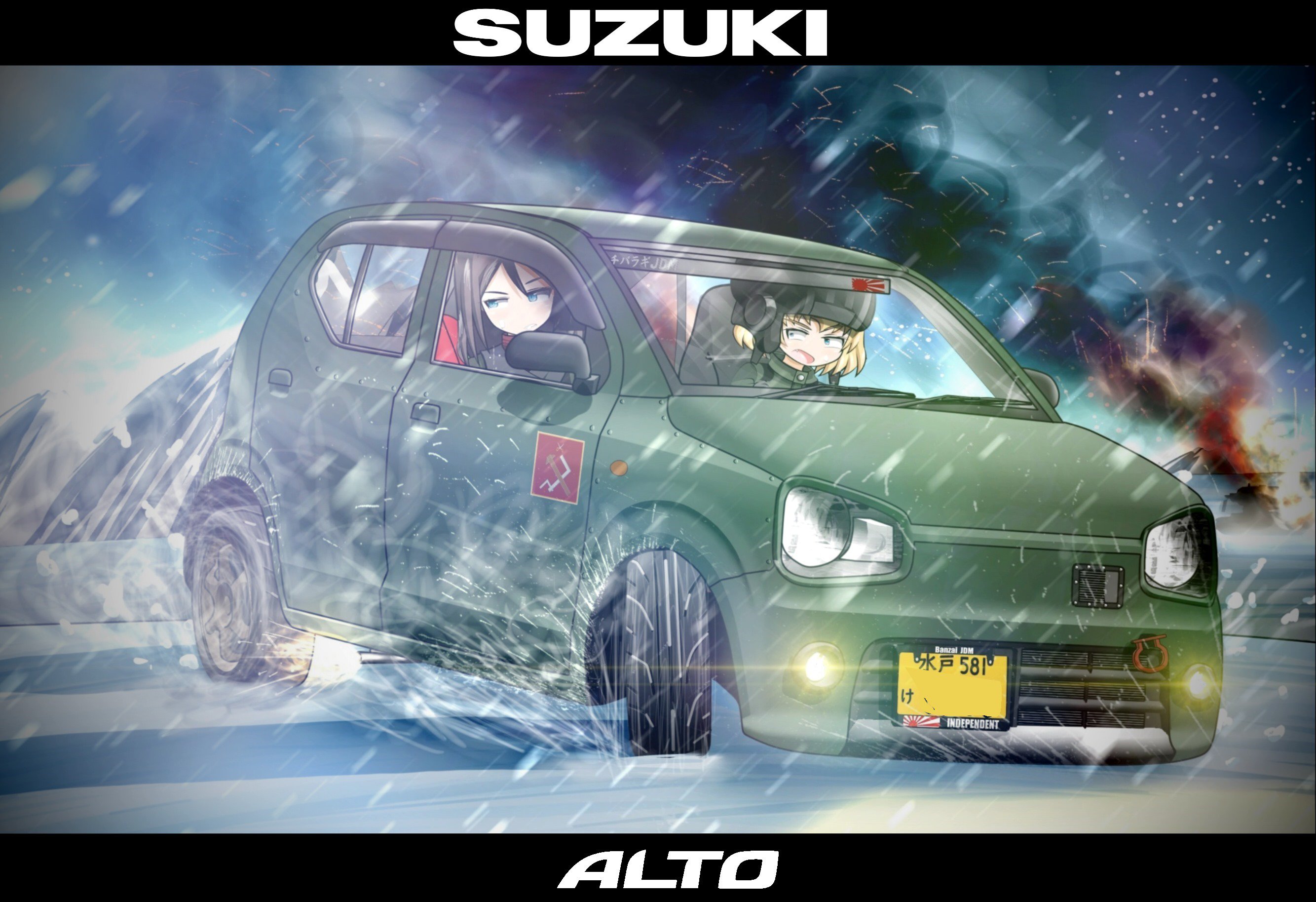 かいと Com3d2 無料で愛車かご家族の車と女の子のイラスト書きます企画 第19回抽選のご応募は私をフォローしていただいてる状態でこのツイートをrtで応募完了です 第18回当選者の方のアルトをプロフ ヘッダー画像セットでプレゼント完了しました スズキ