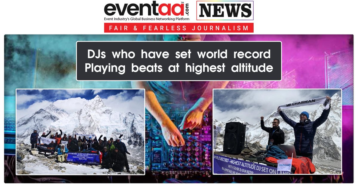 eventaaindia's tweet photo. Himalayan range witnesses the world record for playing a DJ set at the highest altitude
#Genix #IanKerr #Eventaa #DJs #WorldRecord #MountEverest #Himalayas
Read more.: https://t.co/PbRFX3dZVO https://t.co/cPmzgcEZEq