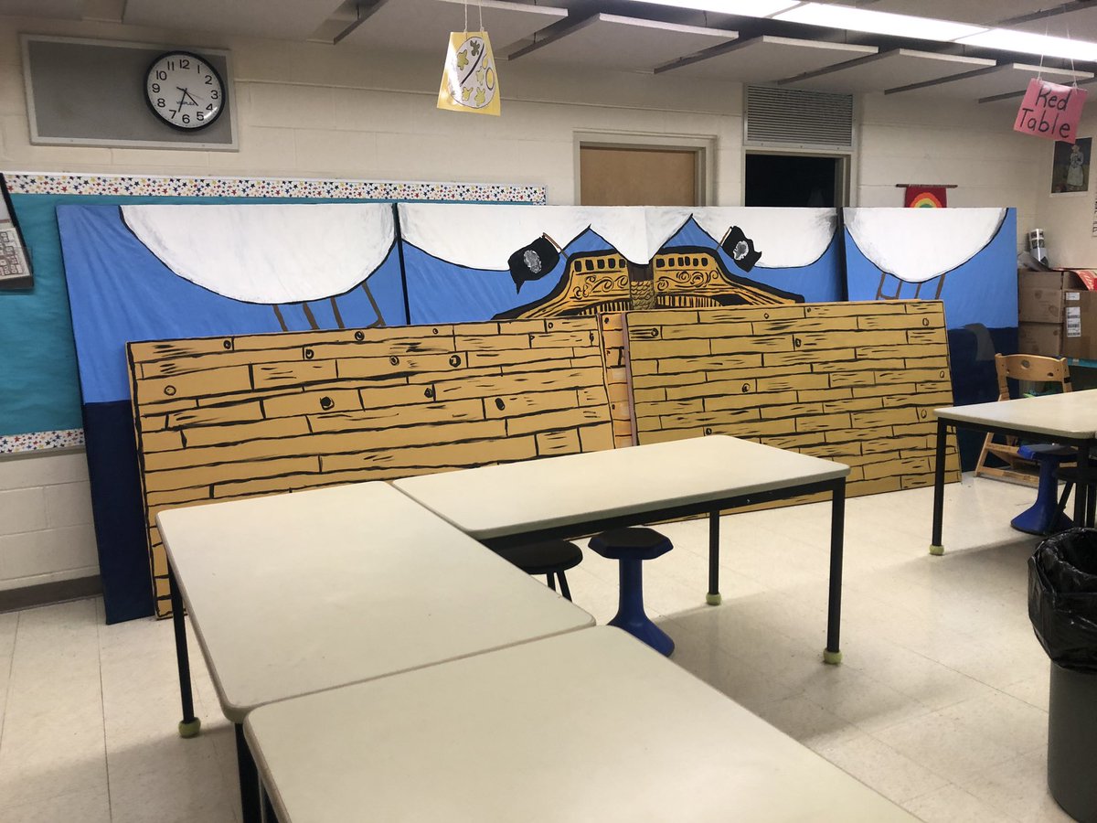 Fifth graders have created their own set with guidance from Ms. Martinez.  Next week we begin our work on stage.  #innovate28