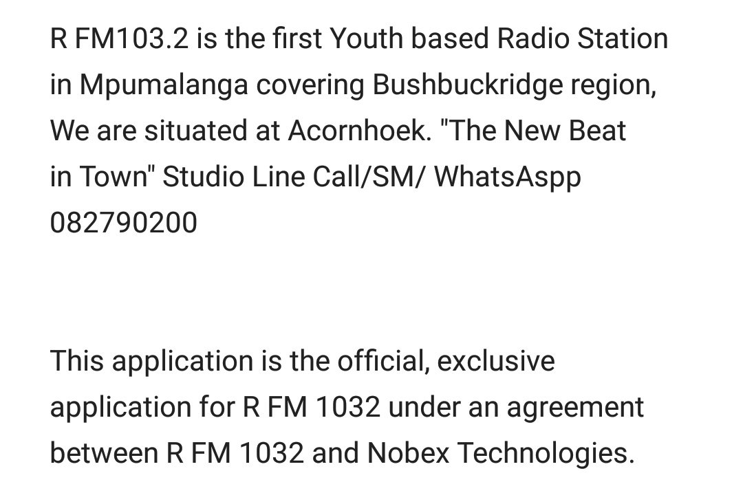 Listening to @rfm1032 @RFM1032 all the way from Polokwane  via the App. This is dope #youthradio #radio #mpumalanga #xiTsonga #BushTwitter #GiyaniLandOfBlood #IJustLoveTheStation #rfm1032