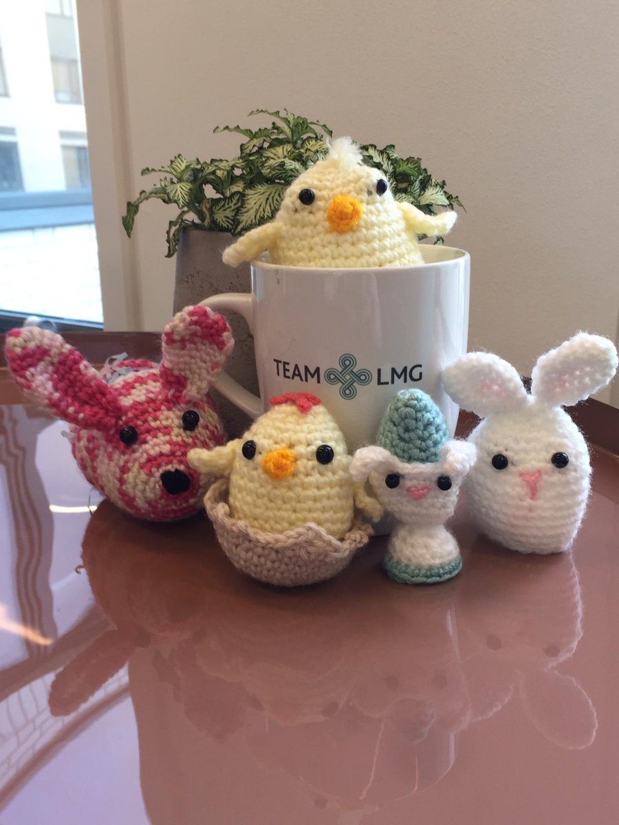 lmgiq's tweet photo. Happy Easter weekend from #TeamLMG, we hope everyone enjoys the bank holiday!
These's handmade festive friends are all for sale - profits go to the British Heart Foundation.
#EasterWeekend #BritishHeartFoundation #lmgiq https://t.co/E5LExJqALs
