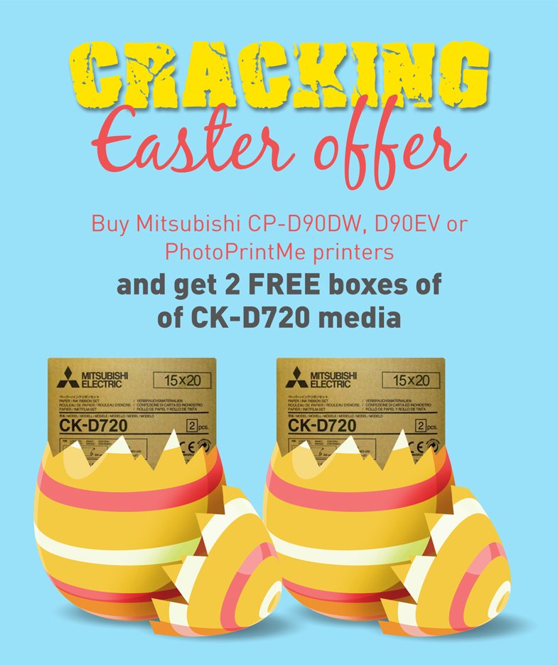 PhotomartEurope's tweet image. Cracking Easter offer 🐣 🌼
Read more ➡️ bit.ly/2UGfCOq
#Mitsubishi #dyesubprinter #photoprinter