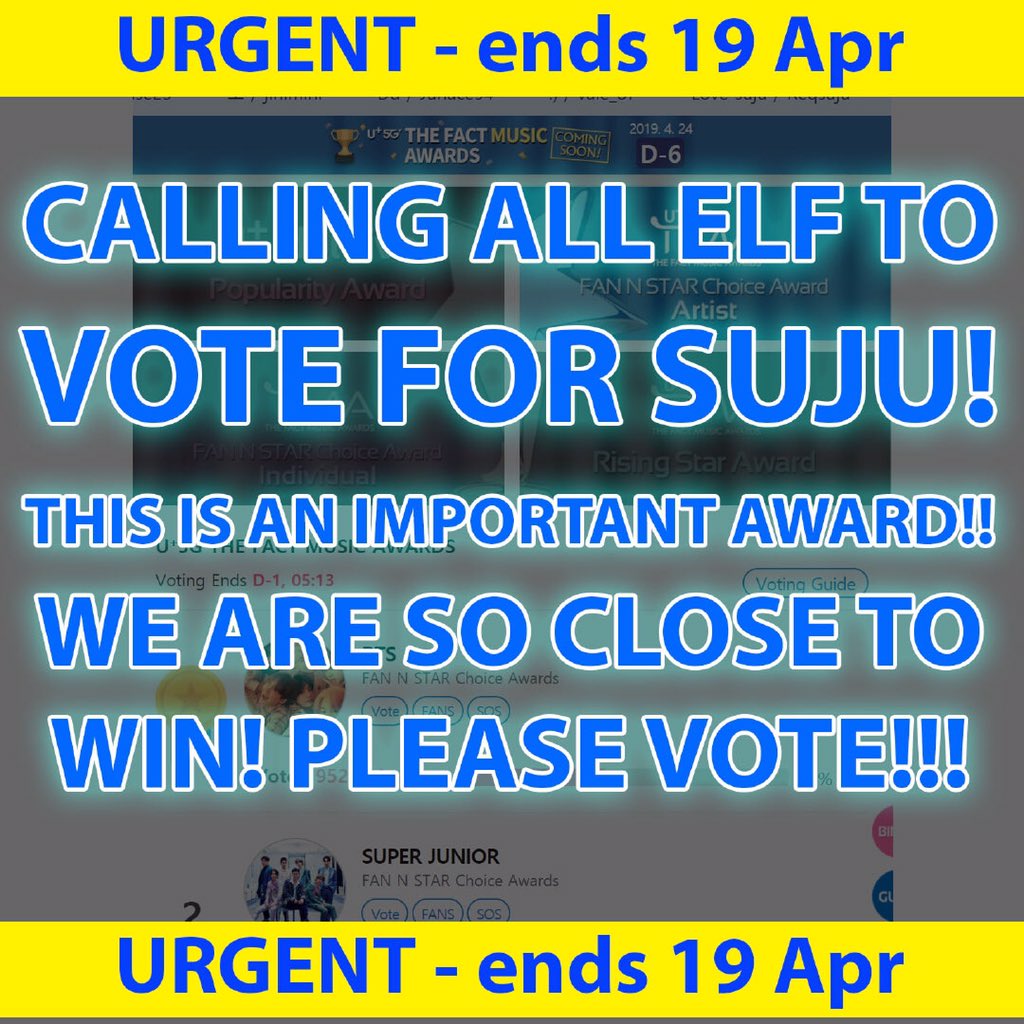 ariikao1210's tweet photo. #VoteForSJ #SUPERJUNIOR

1. Click the link https://t.co/KiVpJ3o4rR
2. Log in with your SNS
3. Vote for SUJU

EVERY VOTES MATTER, EVERYONE IS IMPORTANT TO THIS.PLEASE RT IT LET MORE ELFs KNOW THIS! https://t.co/VNXsKgmuIJ