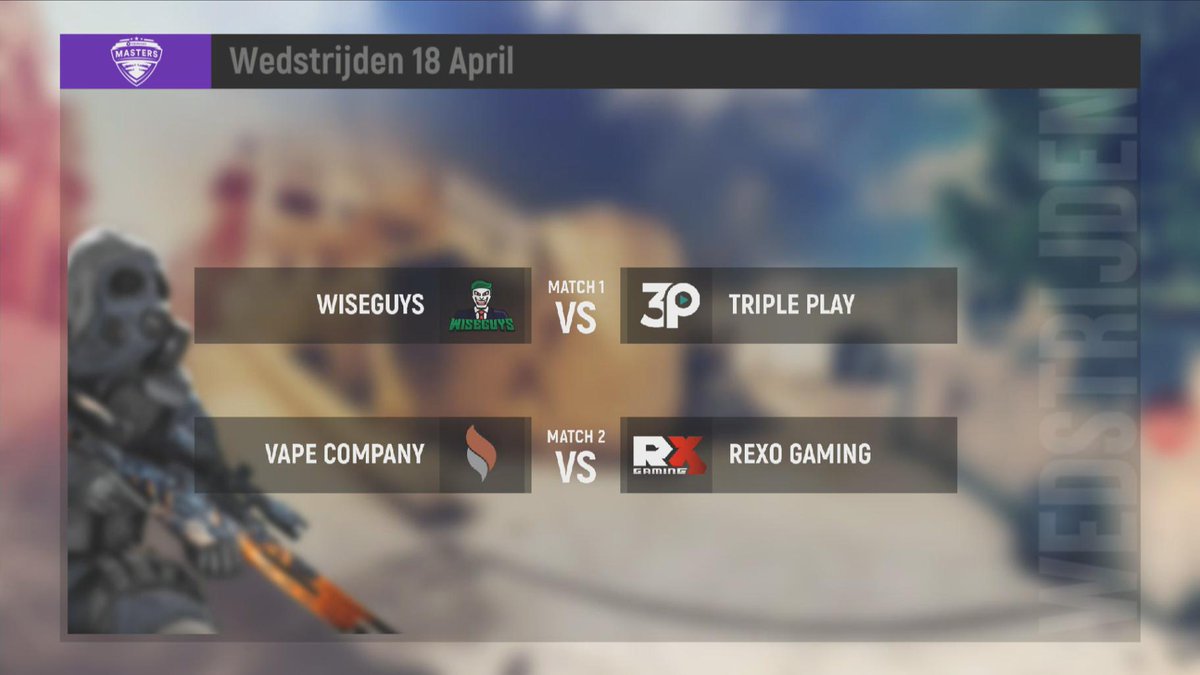 MD_Masters's tweet photo. Nog 4 uur te gaan voor weer een ronde in de Mijndomein Masters. Dit keer nemen @Wiseguys_esport en @3p_eSports het tegen elkaar op. Daarna @vapecompesports tegen @REXOGaming_
18.00 live op @FOXSportsnl en @InsideEsportsNL https://t.co/oQQ0Ush33i
#CSGO #counterstrike #mijndomein https://t.co/oytaXeQExp