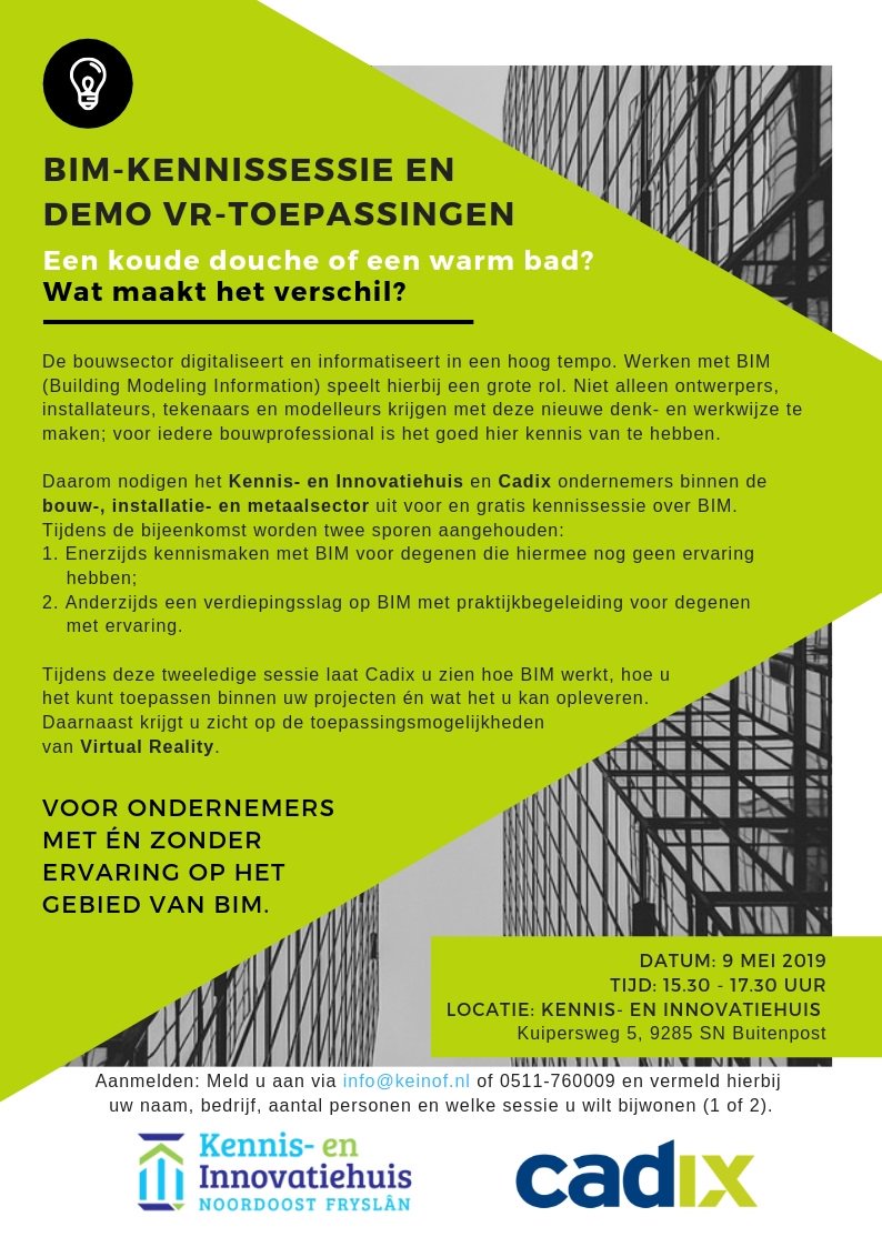 kei_nof's tweet photo. De digitalisering in de bouw-, installatie- en metaaltechniek zet in hoog tempo door. Werken met #BIM speelt een grote rol. Wil je weten wat BIM voor jouw bedrijf kan betekenen? Meld je aan voor de kennissessie met een demo over VR-toepassingen op 9 mei! https://t.co/3I1iP4KDPK https://t.co/3ehhCTOLN5