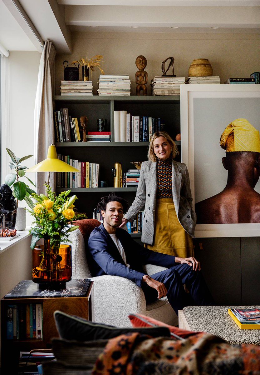 Charlie Casely-Hayford and his wife, Interior Designer <a href="/StudioAshby/">Sophie Ashby</a>, in their White City apartment. Photography Owen Gale for <a href="/_houseandgarden/">House & Garden Magazine</a> #caselyhayford