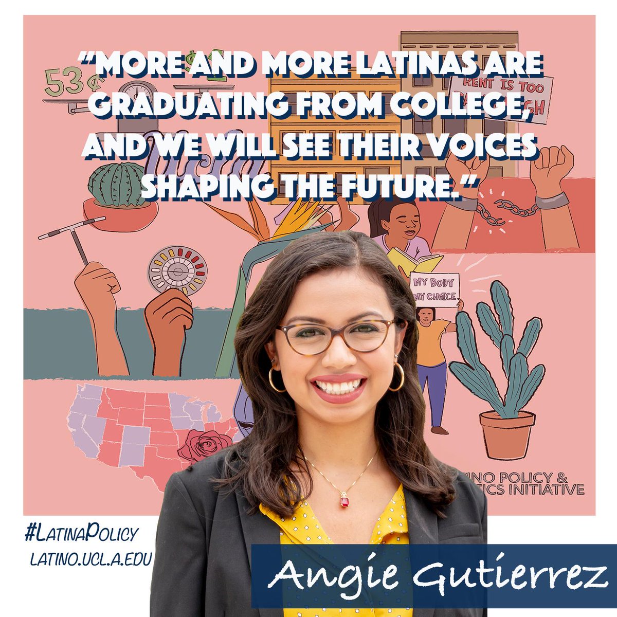 UCLAlatino's tweet photo. .@UCLALatino Senior Policy Fellow Angie Gutierrez is a @polisciucla PhD student. In today's #LPPISpeaks feature, she talks about the changing demographic realities of #Latinas in higher ed & how that will translate to more descriptive & substantive #representation. #LatinaPolicy https://t.co/mGCX6FCorW