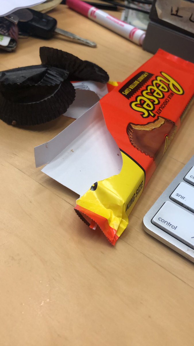 DylanAbrams92's tweet photo. Forever hugging the border of “I want a flat stomach” and “I want all the Reese’s in the newsroom”. #yougetwhatyougive https://t.co/3TfTPbtHHU