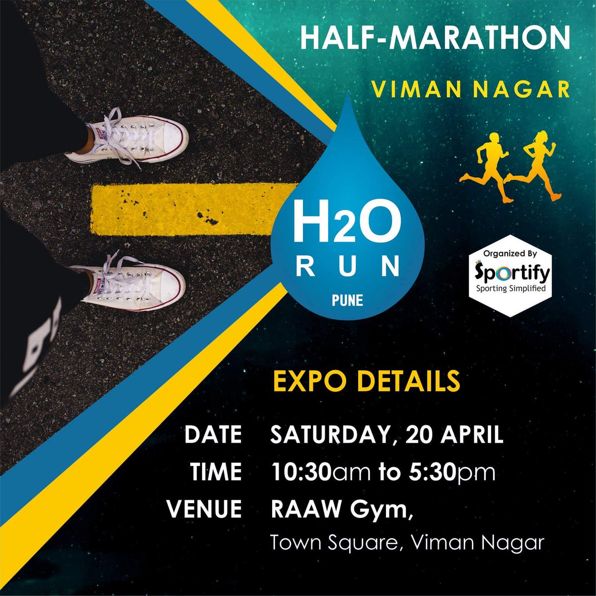 SportifyEvent's tweet photo. Runners,
We know you've been waiting to hear from us. You may collect your H2O Run 2019 kits on Saturday, 20th April from RAAW Gym, Viman Nagar between 10:30am to 5:30pm

Google maps link:
https://t.co/ppKo1bupbM https://t.co/yewlY82lhT