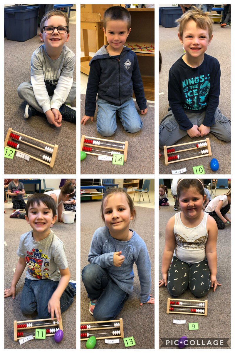 HeatherVanacker's tweet photo. Easter Egg Addition in Math today. Pick an egg, build the addition fact on your rekenrek, and then find the sum. Great work everyone! @shcslangton https://t.co/A5LJRV99Ja