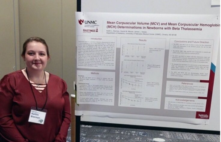 CollegeShotgun's tweet photo. Congratulations to our own Kaitlin Bierman. She presented her work at the annual Alpha Chi National Convention that was held this month. Kaitlin was awarded the top health sciences presentation award at the conference for her poster. #hastingscollege #shotgunsports #gobroncos https://t.co/SCXsE501uo