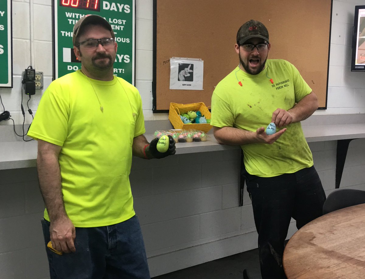 countonox's tweet photo. We celebrated our awesome team at the Egg-Cellent Ox Celebration at Pekin Paperboard Mill this week. Everyone gets an egg! #WeArePaperMakers #WeAreOx #Paperboard https://t.co/e73ZD8zDsg