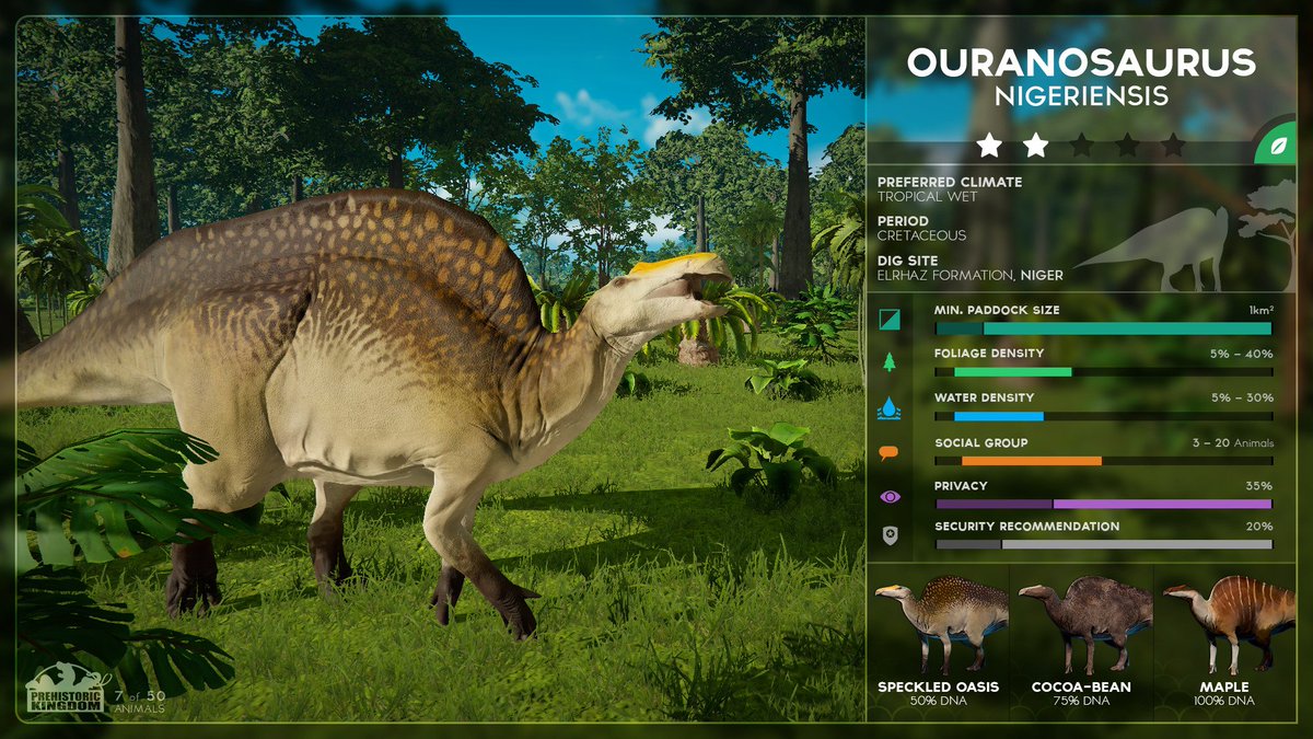 PrehistoricK's tweet photo. Meet Ouranosaurus! Wielding spiked thumbs on each hand, this ornithopod dinosaur is most known for its uniquely large dorsal spines. https://t.co/qP34dWeBiZ