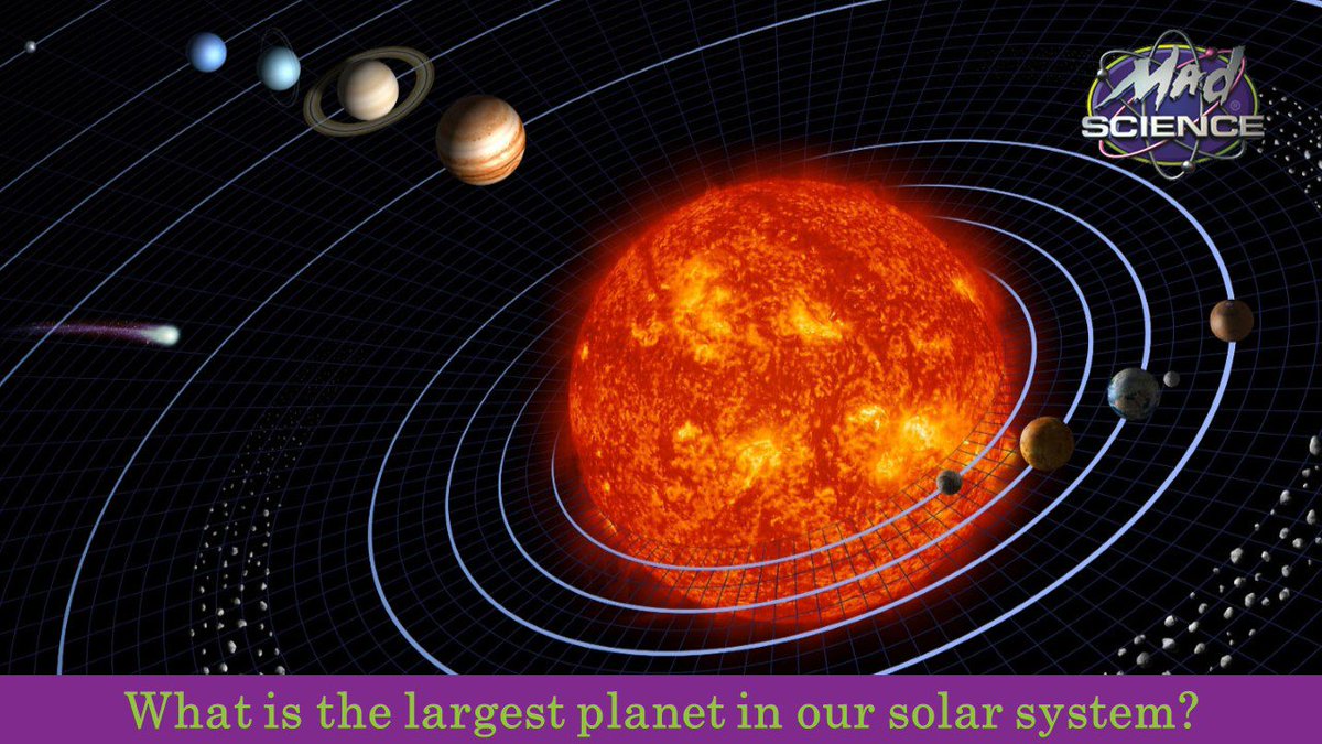 MadScienceSD's tweet photo. What is the largest planet in our solar system?
a) Saturn
b) Neptune
c) Jupiter
d) Mars https://t.co/Nx7C7bGoWL
