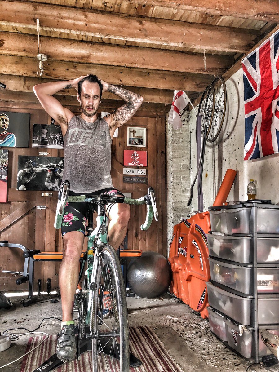 PaulCelebSuett's tweet photo. Counting down the sessions and only a few left till I fly out to Spain to represent GB next week, tough session on @gozwift before I go to track completed 
#bonksquad #livetotrain #swimbikerunworld #cycling #sponsorship #opportunities  #zwift #roadbike #bianchi #cycle #fitness https://t.co/74XpTYRabD