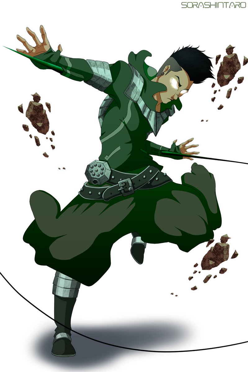 ObsiFor's tweet image. Name: Obsidian 

Quirk: earth Canisius (Yes essentially earth bending) 

Born on an island away from the rest of society Obsi never had much interaction with the outside although one day a traveler over a radio and from then on he listened to it everyday stories of people with-