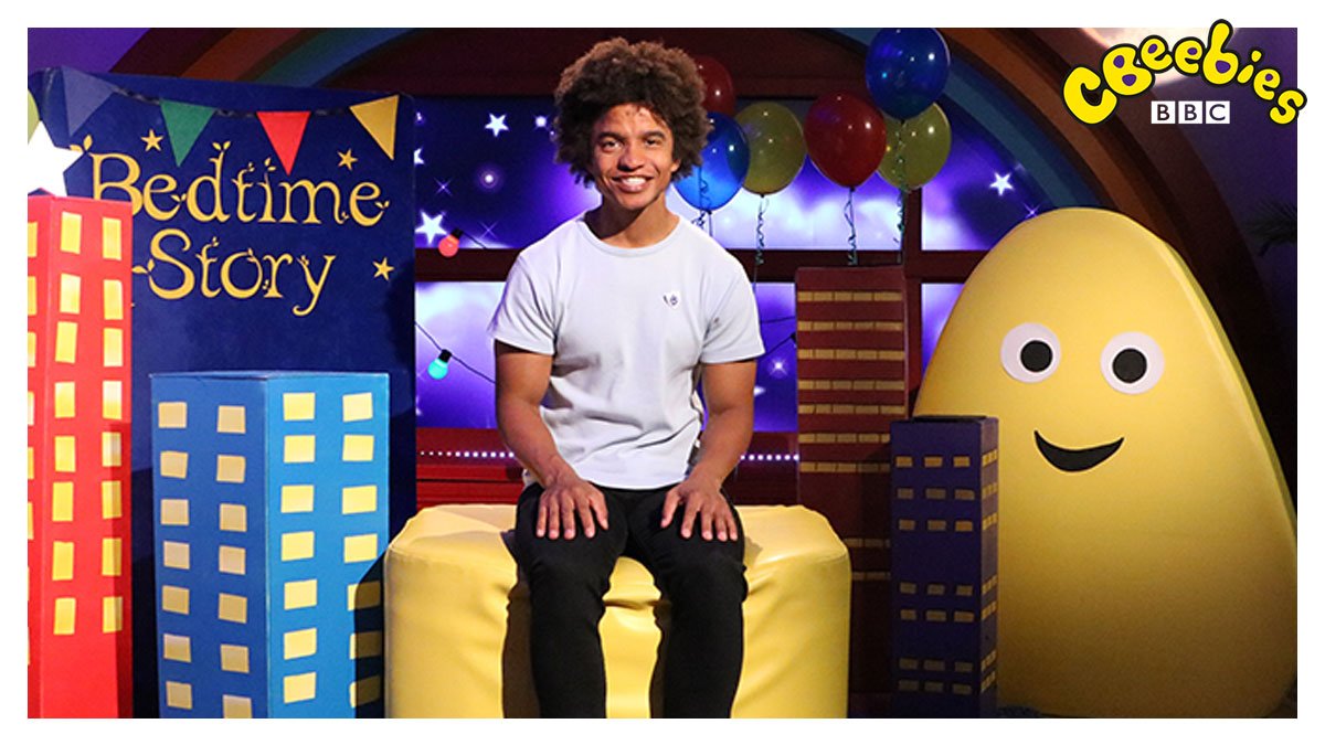 CBeebiesHQ's tweet photo. As @CBBC's Blue Peter says goodbye to presenter @iamradzi...
We pay our own tribute! 🙌
Mixed by @arreechung read by the man himself is tonight's #BedtimeStory ❤️💚💛
Wishing you all the best for the future Radzi 👋
#BluePeter60 https://t.co/IqQjZKKm4n