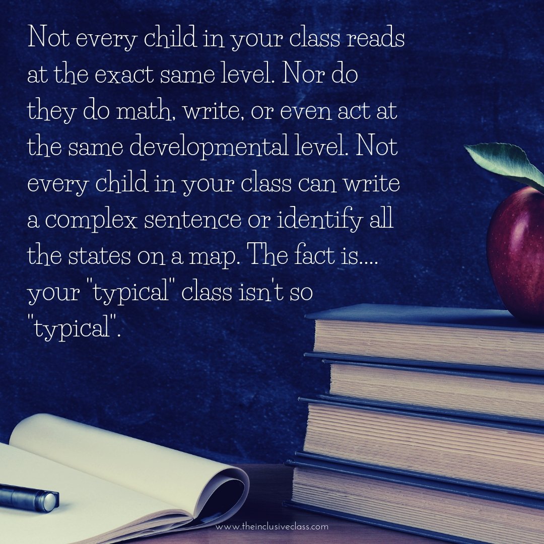 Our "typical" classes aren't so "typical". Let's change the way we teach and meet students where they are at -- not where we expect them to be.
#inclusion #UDL