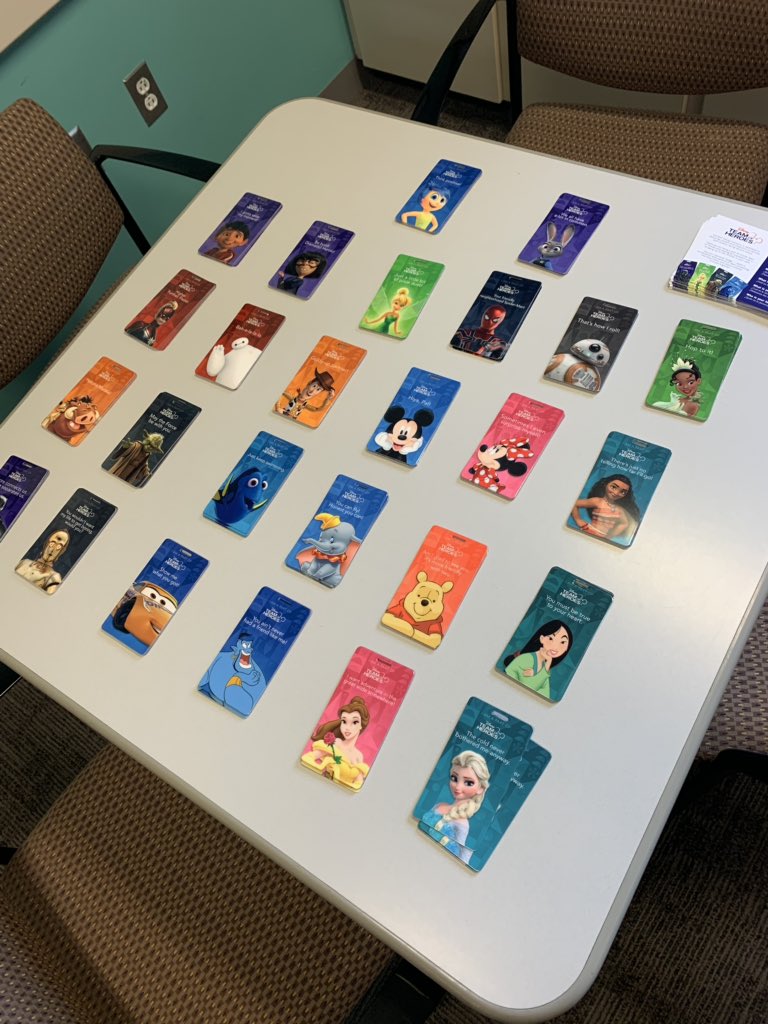 WellnessJulie's tweet photo. Our #TeamofHeroes selecting their new @Disney badge backers to deliver comfort and inspiration to our patients while at #TexasChildrens #decisionsdecisons @kjjumon @tam_christensen https://t.co/4iwNOAPl1x