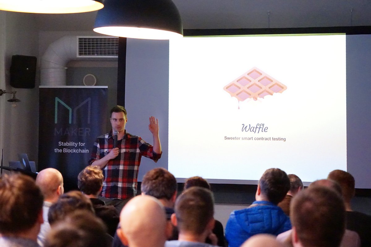 Photos from the Demo Night - part 1/2.
Thanks to our amazing speakers and their projects! <a href="/zippiehq/">Zippie</a> <a href="/stskeeps/">Carsten Munk</a> <a href="/xunkulapchvatal/">Grzegorz Kapkowski</a> <a href="/codechecksio/">codechecks</a> <a href="/krzKaczor/">Kris Kaczor 🦆⚡️</a> <a href="/ethworks/">Node.Works.eth</a> <a href="/ethmarek/">Marek Kirejczyk</a>
