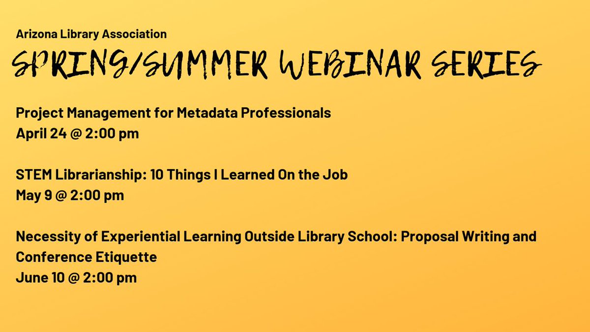 azlalib's tweet photo. AzLA is offering free professional development webinars! Check them out today -the first one is next week. https://t.co/R1yAh5f0G7