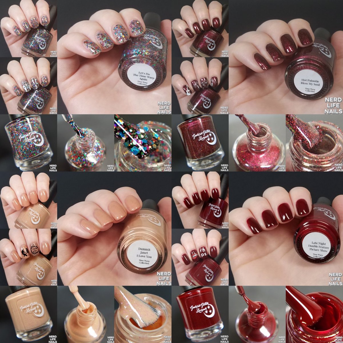 NerdLifeNails's tweet photo. Full Geekish Glitter Lacquer Time Warp Collection releases tomorrow, 4/19 at 12:00pm MST at https://t.co/pbatYLK1nG

#nailpolish #rockyhorrorpictureshow https://t.co/9AlVSJsCjA