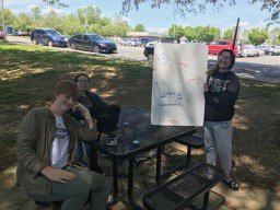 DavidsonECHS's tweet photo. Mr. Pettit's Math 3 students using Flipgrid to explain how to solve some trig problems. @dcsnc #owlssoar https://t.co/D8eHf6TTZk