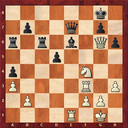 CazHansen's tweet photo. Daily Chess Training: 
From this week's TWIC ( @MarkTWIC) download:
Eggleston-Tari
Reykjavik 2019
White to move - what is the best continuation? (more than the first move needed for a complete answer)
#chess #chesstactics @winningquickly https://t.co/c0efRSFp15