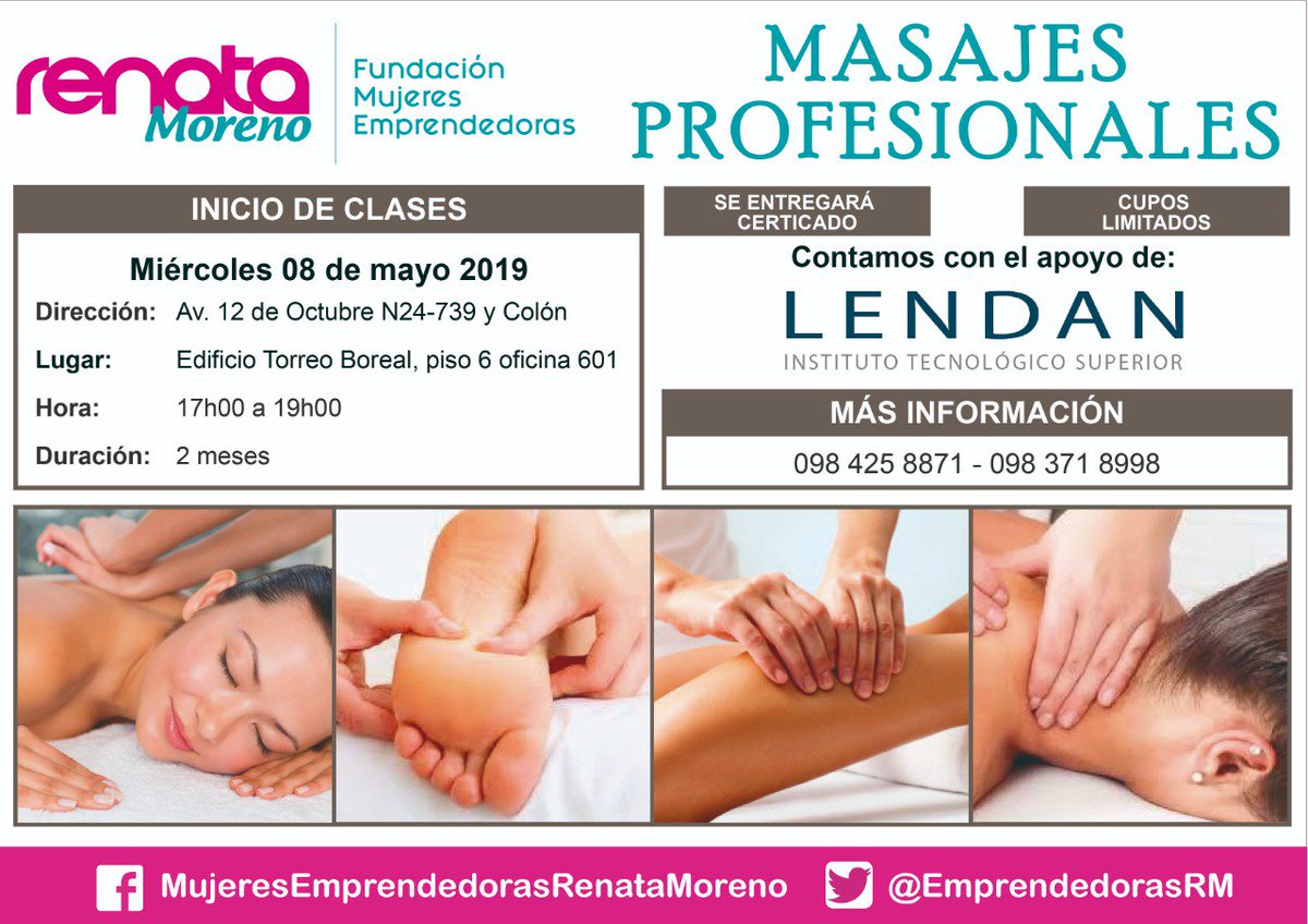 EmprendedorasRM's tweet photo. 📣Sé parte de los nuevos cursos para mujeres emprendedoras en #Quito. 
Si quieres mayor información comunícate a los teléfonos: ☎️0984258871 - 0983718998 #bellezaFacial #Masajes #Maquillaje #Manicure #Pedicure https://t.co/1ZqAr3M6Vi