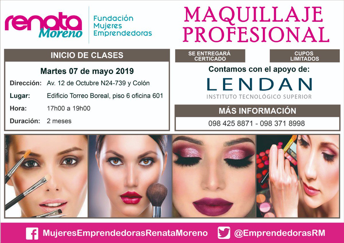 EmprendedorasRM's tweet photo. 📣Sé parte de los nuevos cursos para mujeres emprendedoras en #Quito. 
Si quieres mayor información comunícate a los teléfonos: ☎️0984258871 - 0983718998 #bellezaFacial #Masajes #Maquillaje #Manicure #Pedicure https://t.co/1ZqAr3M6Vi