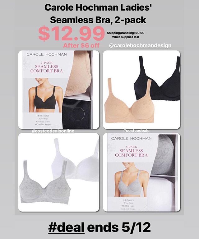 Costco Deals on X: Carole Hochman Ladies' Seamless Bra, 2-pack on sale for  $12.99 after $6 off with $0.00 shipping and handling! #deal ends 5/12 or  while supplies last! . Features: 