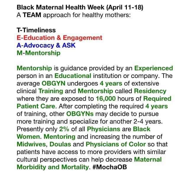 EssenceStrength's tweet photo. *Today's TEAM focus* - Mentoring
#BlackMaternalHealthWeek
#BlackMaternalMortality
#BlackMamasMatter
#BlackBirthsMatter
#MochaOb https://t.co/VuxSdLeHrJ