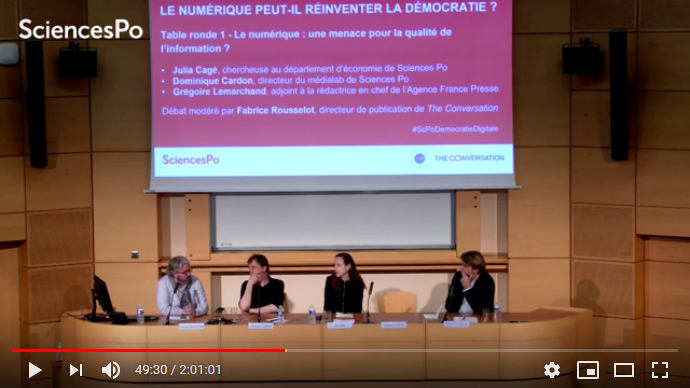 ScPoResearch's tweet photo. Si avez manqué la conférence sur la #démocratie #numérique, ses failles, ses avancées, ses potentialités et comment la faire mieux fonctionner, vous pouvez la voir ici ▶️  https://t.co/c0Rga5gLcg https://t.co/RtSZxLENio