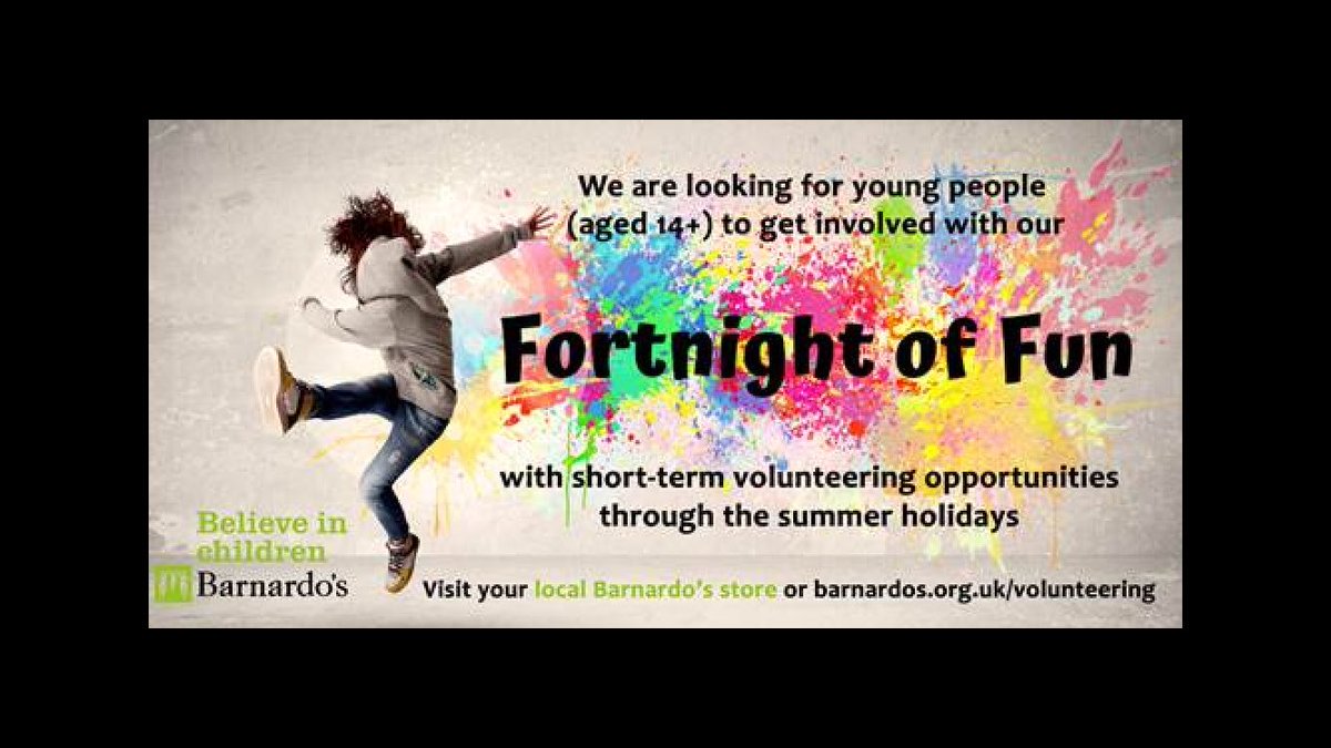 cardouk's tweet photo. Looking to gain some #retail experience over the #summer? Our @barnardos store in Shrewsbury, 125 Abbey Foregate, are looking for young people to come along and participate in our #fortnightoffun!  Gain #skills, make new #friends, #volunteer.  Pop in for more details. https://t.co/5CsJo1zp10