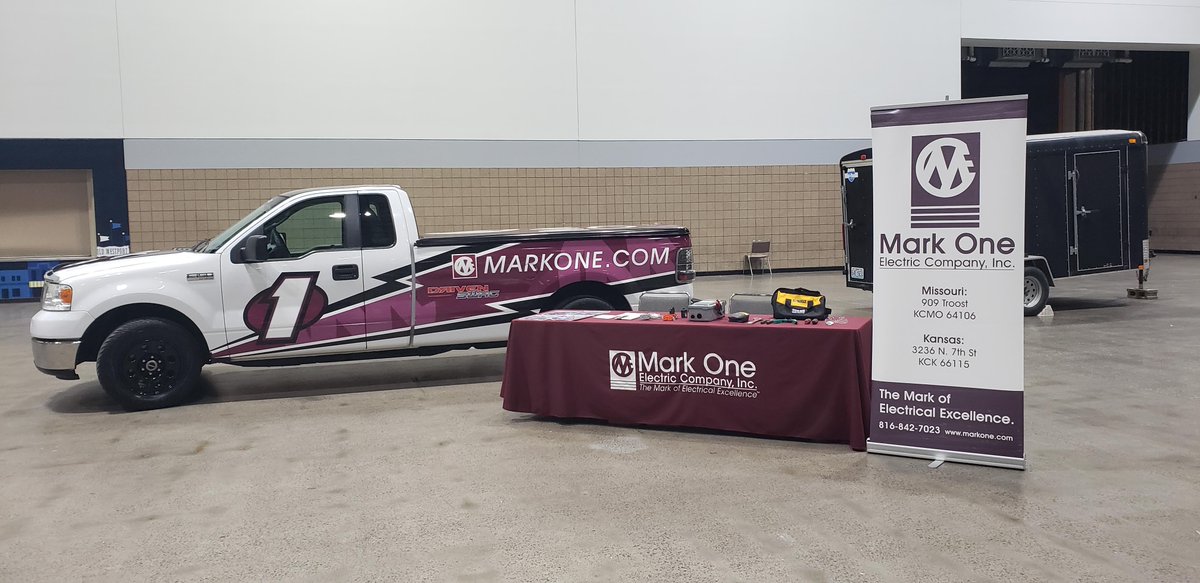 MarkOneElecCo's tweet image. All set up and ready for hundreds of kids to learn about electrical contracting at the @NICEinKC #iBuildKC event today! #MarkofExcellence #WorkInTrades