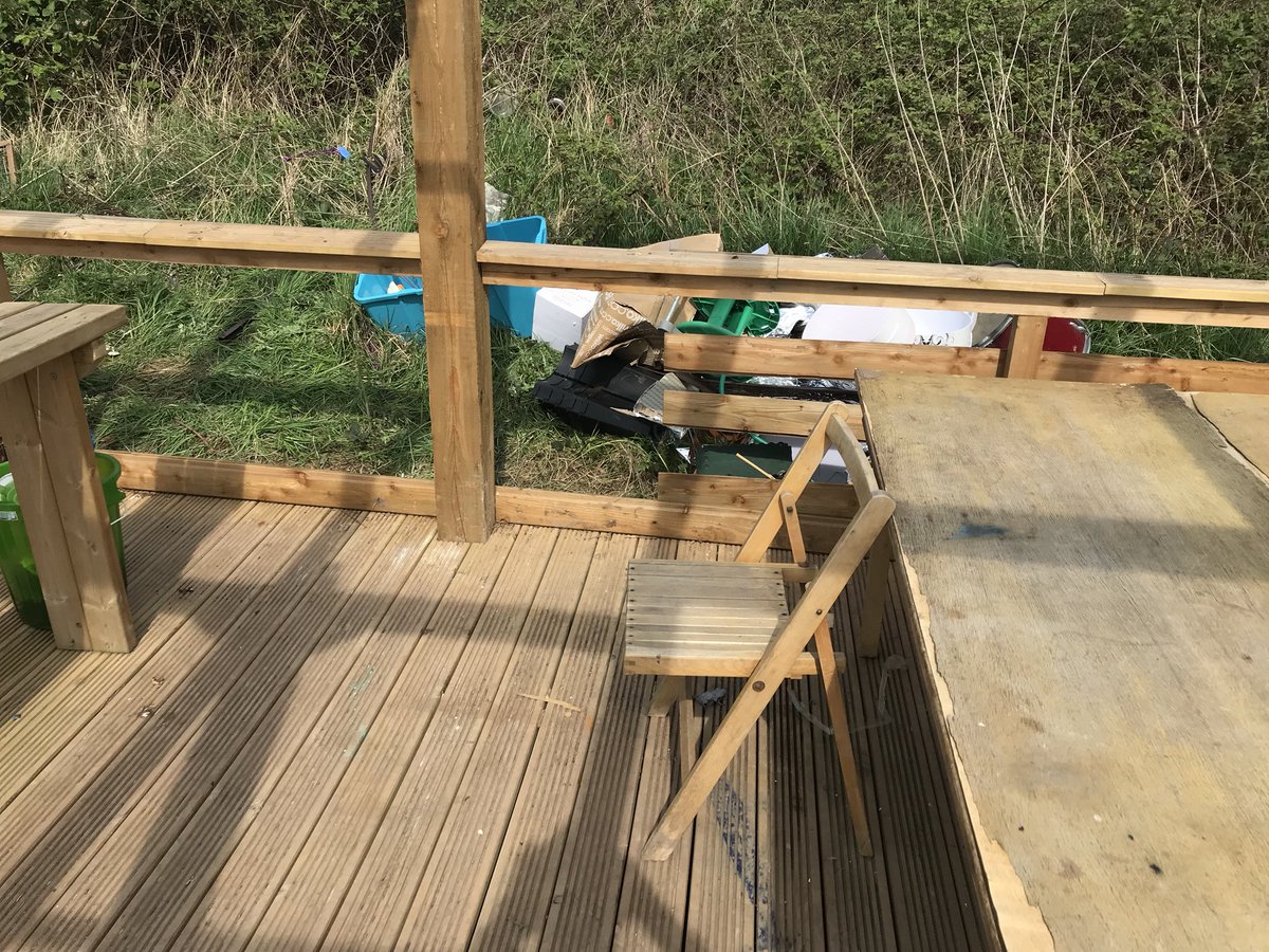 Samcoy1's tweet image. Even stolen the wood and started  to demolish the whole structure. Hard work from site mangers to build and a kind grant from Igas  ... no shame